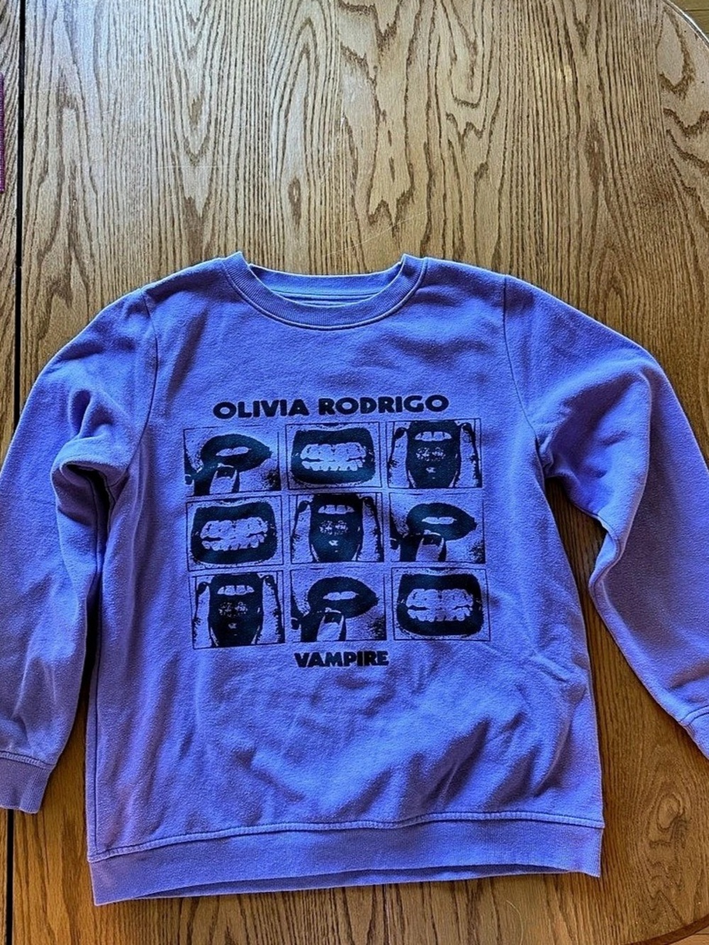 Olivia Rodrigo Vampire Lips Grid Sweatshirt Purple XL